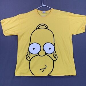 Simpsons Homer Shirt Mens 2XL‎ Yellow Cartoon Graphic Tee Matt Groening Funny...